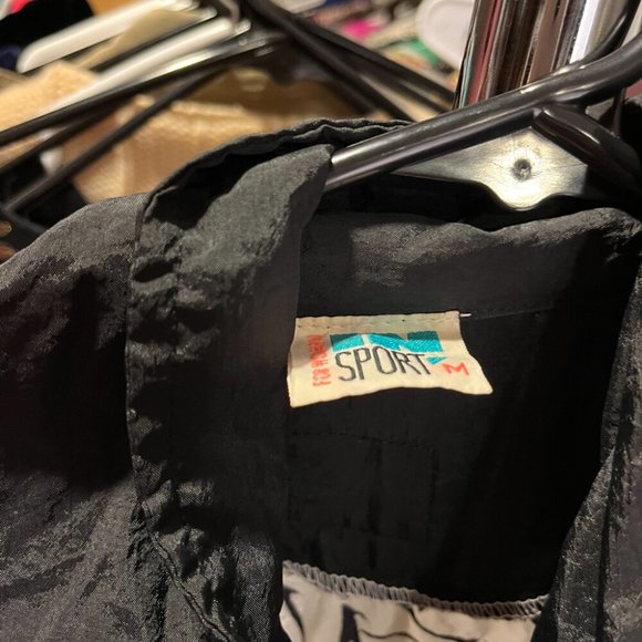 vintage 90s jacket windbreaker white black script text words print nylon bomber - Picture 8 of 8